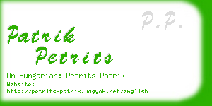 patrik petrits business card